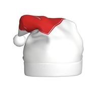 Woshuwo Chapeau de Père Noël en forme de cœur rouge avec lignes de battement de cœur pour adulte