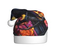 Woshuwo Chapeau de Père Noël en verre teinté pour adulte Motif corbeau