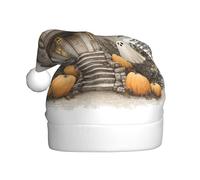 Woshuwo Chapeau de Père Noël Halloween Maison hantée Fantôme et Citrouille Adulte Chapeau de Noël Nouveauté Chapeau de Noël