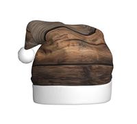 Woshuwo Chapeau de Père Noël horizontal en bois avec planches pour adulte