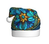 Woshuwo Chapeau de Père Noël Mandalas floral en vitrail pour adulte