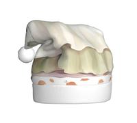 Woshuwo Chapeau de Père Noël pour adulte avec deux fantômes mignons avec nœuds verts