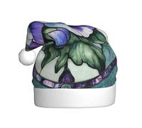 Woshuwo Chapeau de Père Noël pour adulte Motif pensées Bleu/blanc/violet