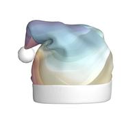 Woshuwo Chapeau de Père Noël pour adulte Motif vagues dégradées pastel