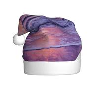 Woshuwo Chapeau de Père Noël rond Motif vagues Violet/rose