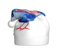 Woshuwo Chapeau de Père Noël simple colombe patriotique aquarelle chapeau de Noël adulte chapeau de Noël fantaisie