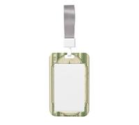 Woshuwo Couronne de Noël sur rayures verticales vertes crème coulissante porte-badge d'identification en plastique dur étui de protection pour infirmières bureau