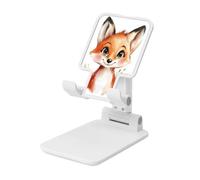 Woshuwo Cute Fox Support pliable pour téléphone portable à angle réglable en hauteur Compatible avec tous les smartphones Blanc
