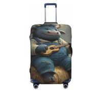 Woshuwo Cute Little Bull Play The Guitar Housse de voyage élastique anti-poussière et résistante aux rayures pour valise de 55,9 à 61 cm