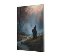 Woshuwo Dark Fantasy Old Witch In Forest Art mural sur toile Impression esthétique pour dortoir, chambre à coucher, salon, 30 x 45 cm encadrée