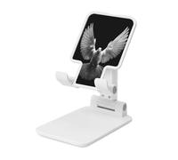 Woshuwo Dove With Wings Spread Support pliable pour téléphone portable à angle réglable en hauteur Compatible avec tous les smartphones Blanc
