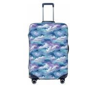 Woshuwo Dreamy Lavender Fields Housse de bagage élastique anti-poussière et anti-rayures pour valises 55,9 à 61 cm