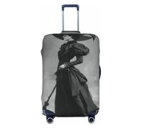 Woshuwo Élégante sorcière foncée tenant un balai, housse de bagage de voyage élastique, résistante à la poussière et aux rayures, protection pour valises de 55,9 à 61 cm