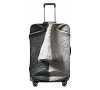 Woshuwo Face Noir et Blanc Foncé Surréalisme Housse de bagage de voyage élastique Anti-poussière Résistant aux rayures Protection pour valise 55,9 cm à 61 cm