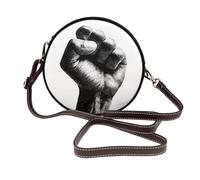 Woshuwo Fist Held Up High Sac à bandoulière rond en cuir pour femme