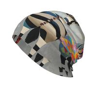 Woshuwo Five Zebra Bonnet tricoté unisexe avec tête de mort Noir