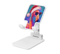 Woshuwo Flamingo portant un chapeau de Père Noël avec lunettes de soleil Support pliable pour téléphone portable Angle réglable Hauteur Bureau Portable Support de téléphone portable Compatible avec