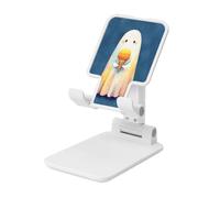 Woshuwo Ghost Holding An Icecream Cone Support pliable pour téléphone portable à angle réglable en hauteur Compatible avec tous les smartphones Blanc