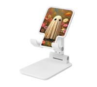Woshuwo Ghost In The Flower Garden Support pliable pour téléphone portable à angle réglable en hauteur Compatible avec tous les smartphones Blanc