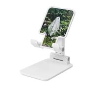 Woshuwo Ghost In The Garden Support pliable pour téléphone portable avec angle réglable en hauteur Compatible avec tous les smartphones Blanc