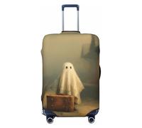 Woshuwo Ghost Old Valise en cuir brumeuse avec housse de bagage de voyage élastique résistante à la poussière et aux rayures pour valise de 55,9 à 61 cm