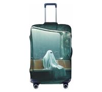 Woshuwo Ghost On The Seat of Subway Train Housse de bagage de voyage élastique anti-poussière et résistante aux rayures pour valises 55,9 à 61 cm