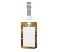 Woshuwo Ghost Riding Porte-badge en plastique rigide avec motif de chat et fleurs colorées pour infirmières et bureau