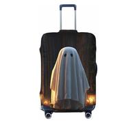 Woshuwo Ghost Spooky Old House Pumpkins Candles Housse élastique pour bagages de voyage Résistant à la poussière Résistant aux rayures Pour valise 55,9 à 61 cm