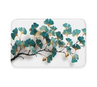 Woshuwo Ginkgo Paillasson antidérapant en fer et métal doré pour intérieur et extérieur 40 x 60 cm