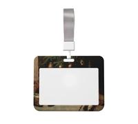 Woshuwo Golden Retriever Porte-badge coulissant en plastique rigide Motif arbre de Noël endormi Pour infirmières et bureau