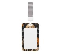 Woshuwo Golden Retriever Porte-badge coulissant en plastique rigide pour cartes de travail pour infirmières et bureau