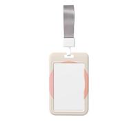 Woshuwo Grand porte-badge coulissant en plastique rigide avec panneau de paix pour infirmières et bureau Rose pastel