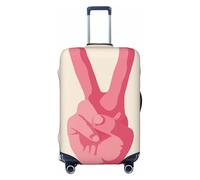 Woshuwo Grand signe de la victoire rose pastel, housse élastique pour bagages de voyage, résistante à la poussière, aux rayures, protection pour valises de 55,9 à 61 cm