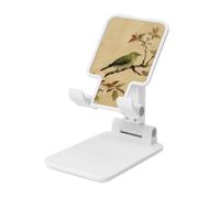 Woshuwo Green Bird On The Branch Of Ancient Tree Support pliable pour téléphone portable à angle réglable en hauteur Compatible avec tous les smartphones Blanc