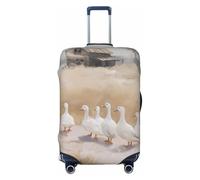 Woshuwo Group of White Ducks Housse de protection élastique pour valise, anti-poussière, résistante aux rayures, convient aux valises de 55,9 à 61 cm