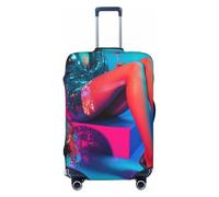 Woshuwo Housse de bagage de voyage élastique à talons pour filles style disco années 60, résistante à la poussière, aux rayures, protection pour valise, 55,9 à 61 cm