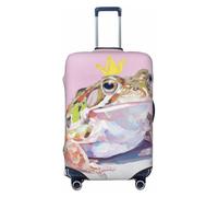 Woshuwo Housse de bagage de voyage élastique en forme de grenouille avec une couronne jaune - Anti-poussière et anti-rayures - Pour valises de 55,9 à 61 cm
