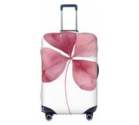 Woshuwo Housse de bagage de voyage élastique rose trèfle à quatre feuilles aquarelle résistant à la poussière et aux rayures pour valises de 55,9 à 61 cm