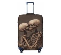 Woshuwo Housse de bagage élastique pour couple de squelettes amoureux - Anti-poussière et anti-rayures - Pour valises de 55,9 à 61 cm