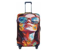 Woshuwo Housse de bagage élastique rétro des années 1960 pour femme - Résistante à la poussière et aux rayures - Pour valises de 55,9 à 61 cm