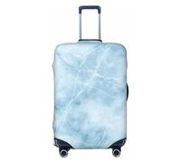 Woshuwo Housse de protection élastique en marbre bleu clair et veines blanches, anti-poussière, résistante aux rayures, pour valises de 55,9 à 61 cm