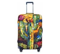 Woshuwo Housse de protection élastique en verre teinté motif cactus et plante du désert - Anti-poussière et anti-rayures - Pour valises de 55,9 à 61 cm