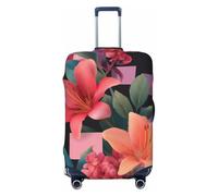 Woshuwo Housse de protection élastique minimaliste à thème floral suisse pour valises de 55,9 à 61 cm