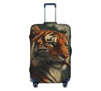Woshuwo Housse de protection élastique pour valise, anti-poussière, anti-rayures, motif tigre vintage drôle, 55,9 à 61 cm