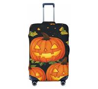 Woshuwo Housse de protection élastique pour valise, anti-poussière, résistante aux rayures et aux visages souriants, citrouilles aux yeux brillants, convient pour 55,9 à 61 cm