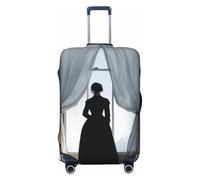 Woshuwo Housse de protection élastique pour valise de voyage résistante à la poussière et aux rayures pour femme debout près de la fenêtre 55,9 à 61 cm