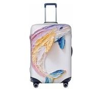 Woshuwo Housse de protection élastique pour valise, motif dauphin aux couleurs pastel arc-en-ciel, résistant à la poussière, aux rayures, pour valises de 55,9 à 61 cm
