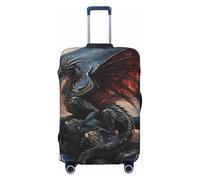 Woshuwo Housse de protection élastique pour valise, résistante à la poussière et aux rayures, motif dragon sur une colline rocheuse, 55,9 à 61 cm