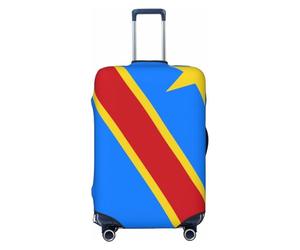 Woshuwo Housse de protection élastique pour valise, résistante à la poussière et aux rayures, motif drapeau de la République du Congo, 55,9 à 61 cm
