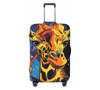 Woshuwo Housse de protection élastique pour valise, résistante à la poussière et aux rayures, motif girafe, graffiti, street art, 55,9 à 61 cm
